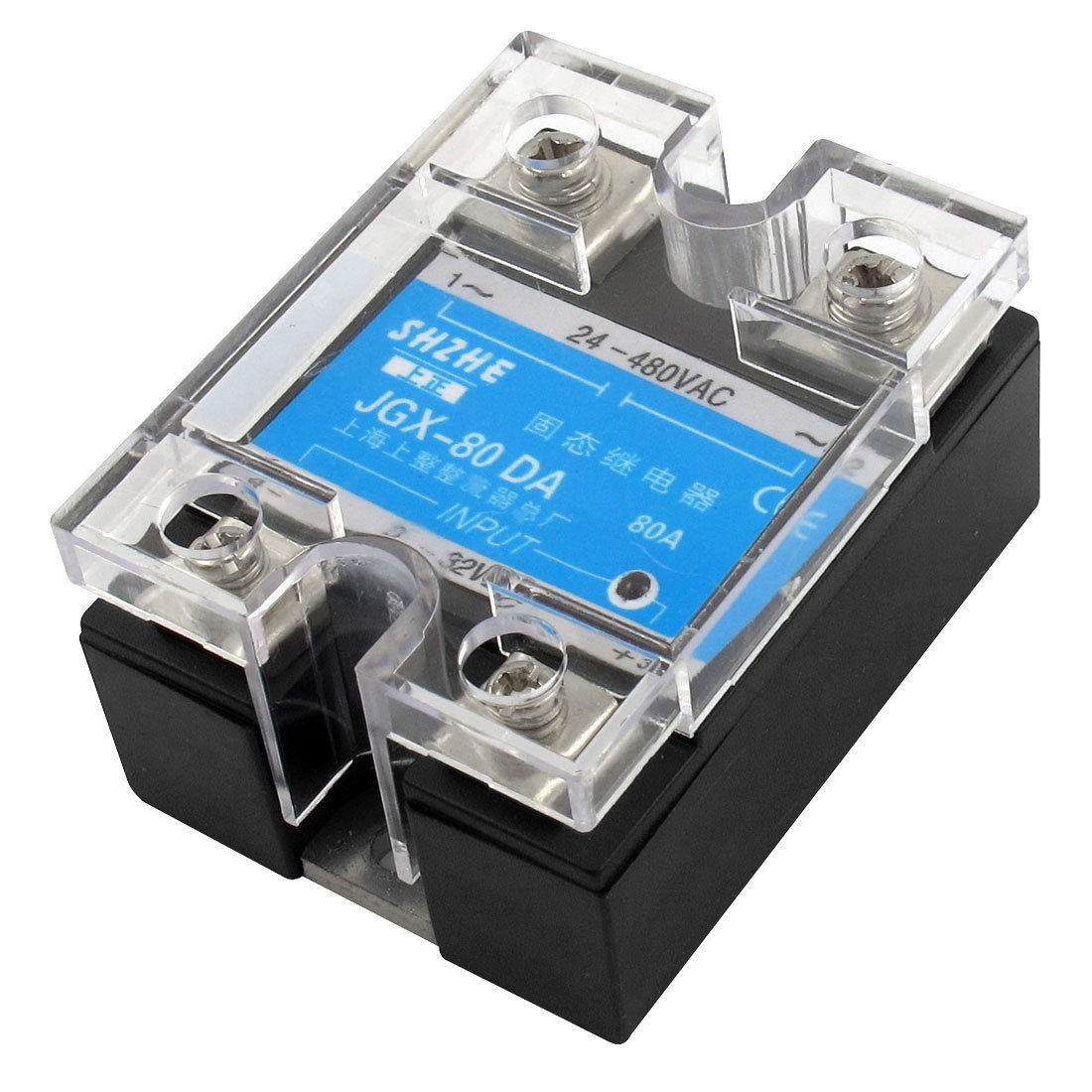 JGX-80DA DC to AC Covered Solid State Module Relay DC 3-32V AC 24-480V
