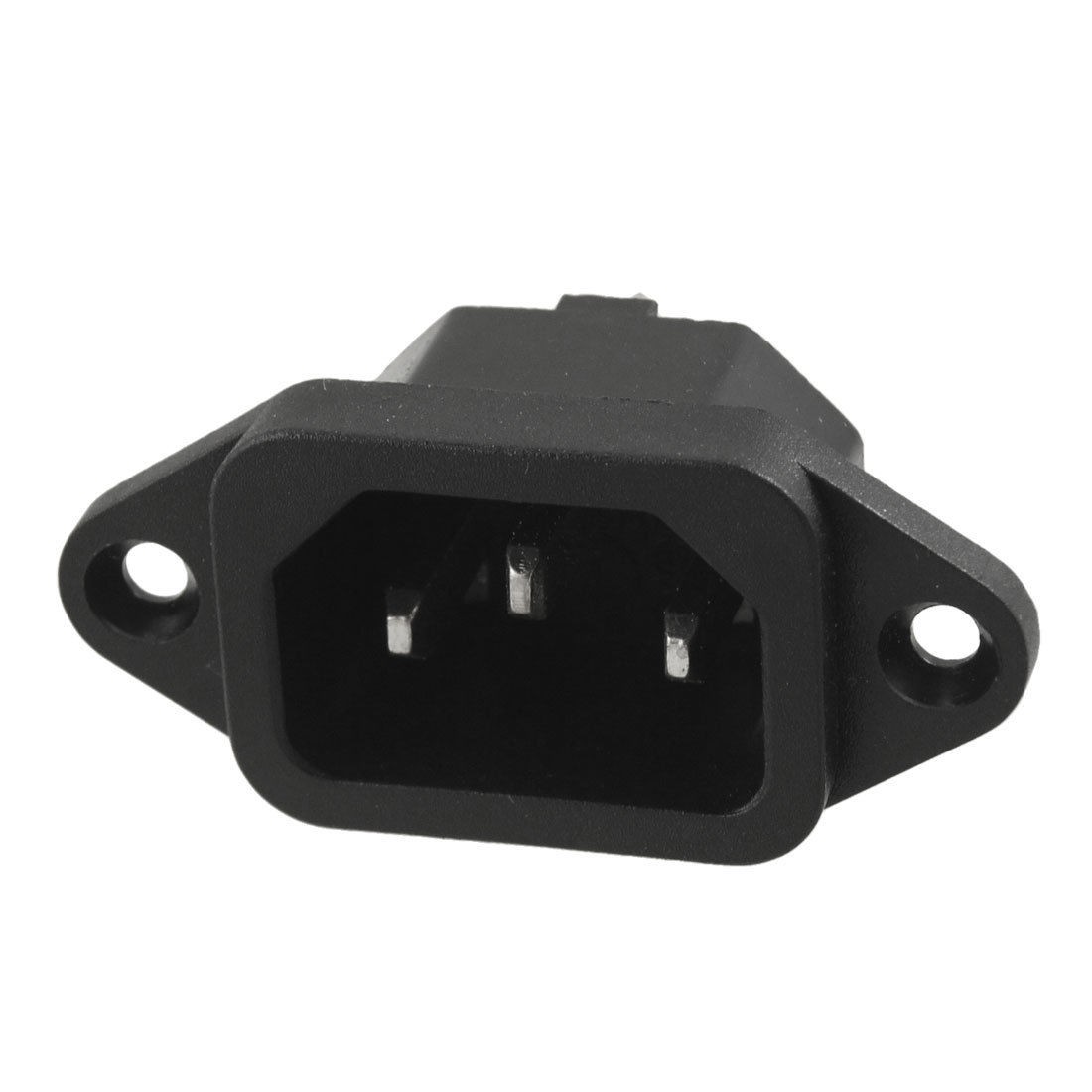 Black Electrical Cooker IEC320 C14 Power 3 Pin Plug 250V 15A