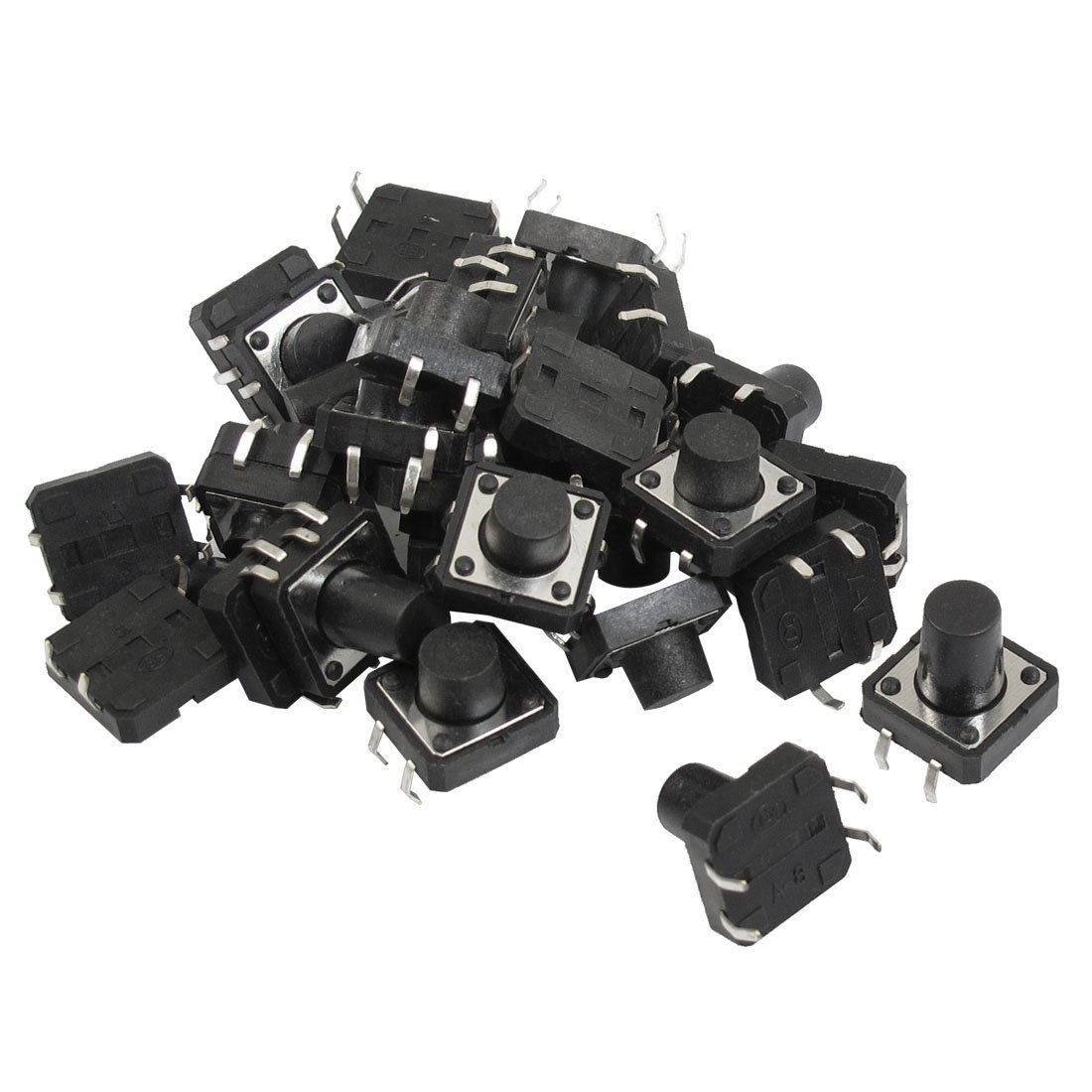 30 Pcs Electronic 4 Terminals SPST Round Button Micro Switch