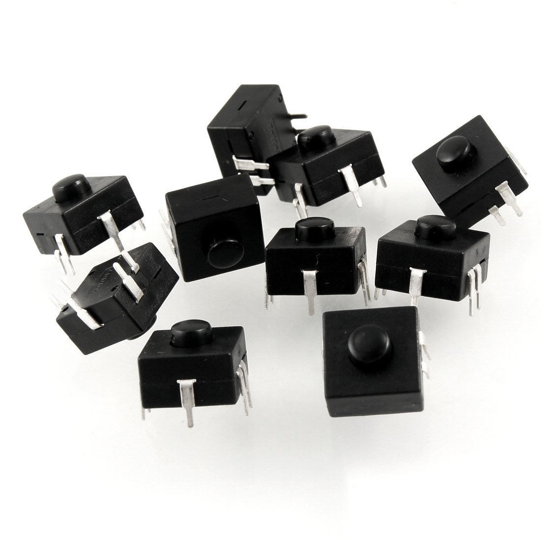 10 Pcs Vertical 5 Pin Flashlight Torch Square Push Button Switch DC 30V 1A