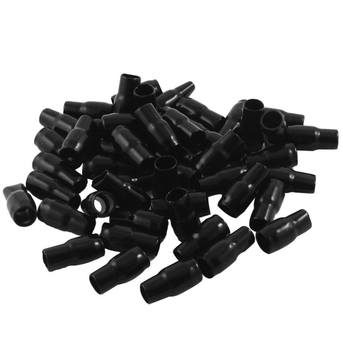 50 Pcs Black Soft Plastic Battery Terminal Boots Insulated Covers