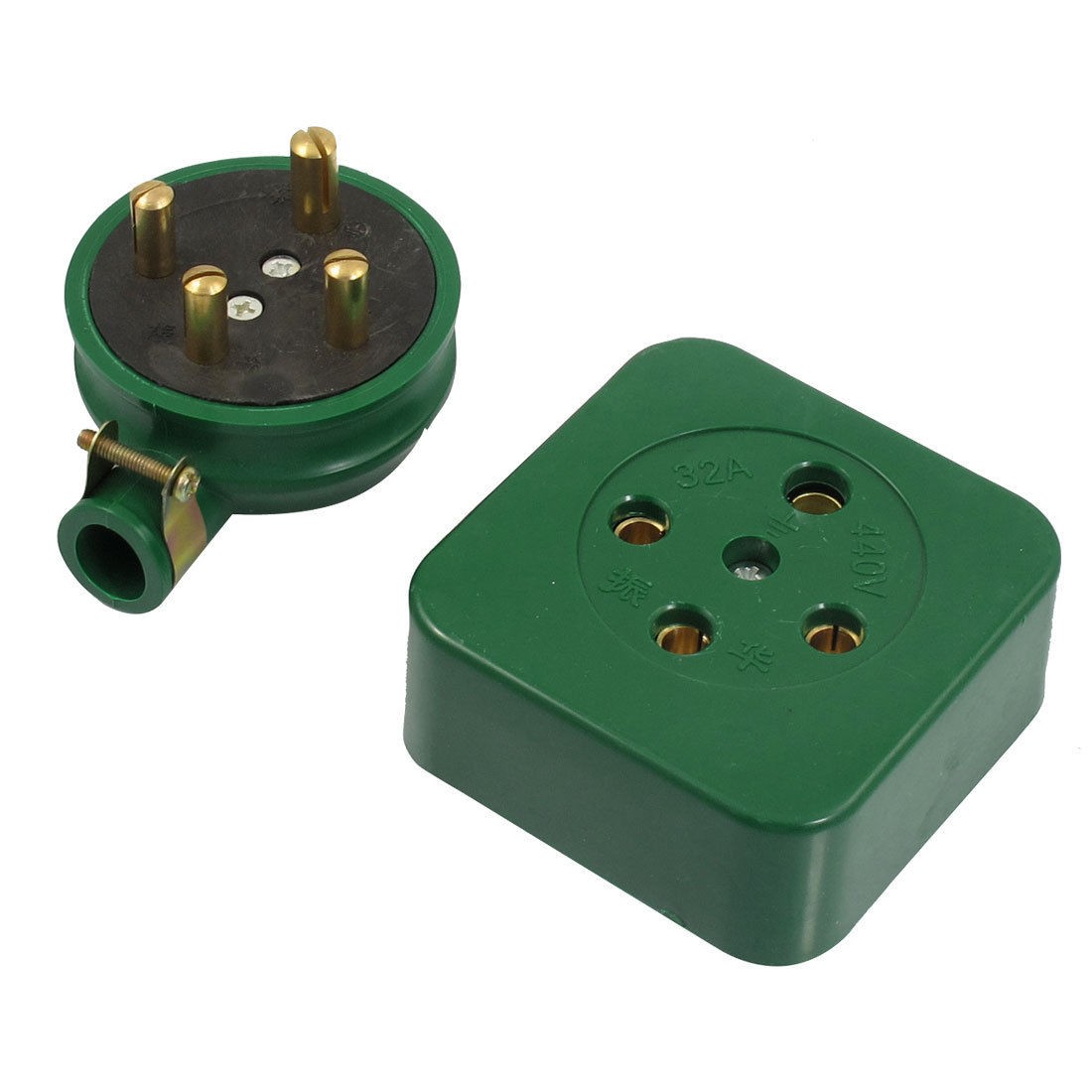 Industrial AC 440V 32A Three Phase Four Wire Socket w 4 Round Pin Plug