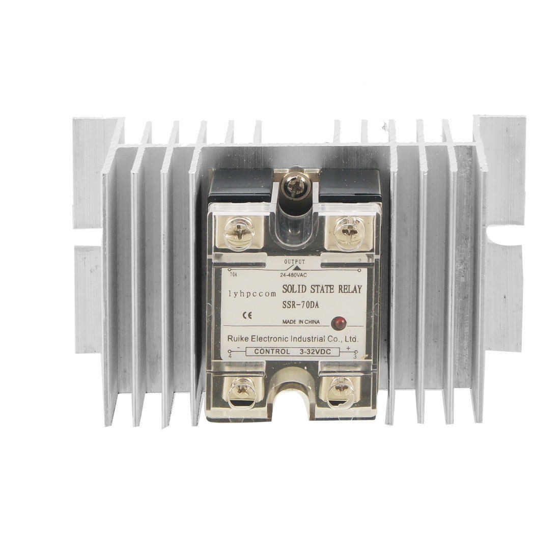 70A DC-AC Single Phase Solid State Relay SSR DC 3-32V / AC 24-480V w Heat Sink
