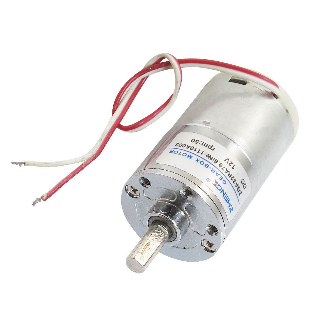 12V 50RPM Cylinder Shape 74mm Height Machine Micro DC Gear Motor