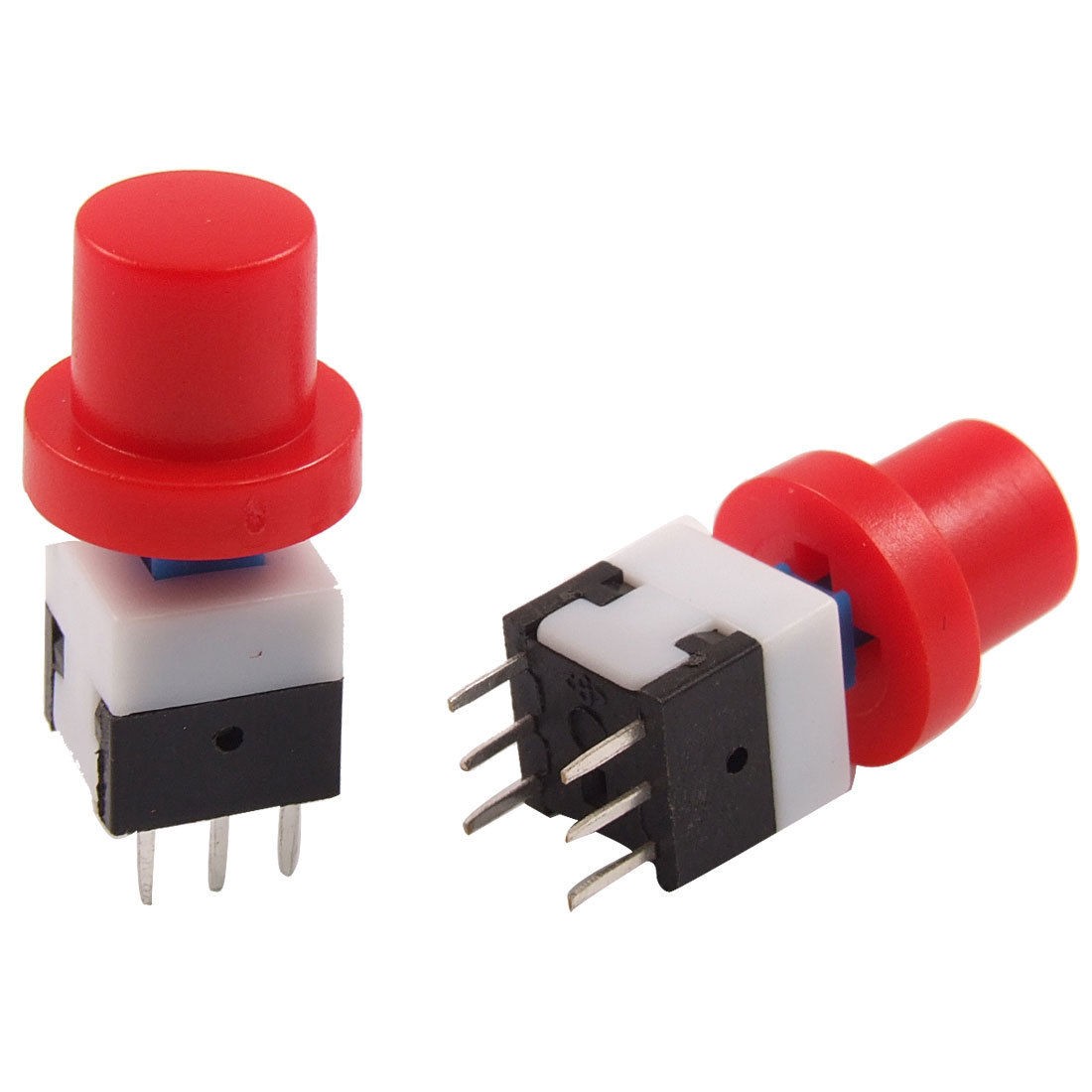 10 Pcs Latching Tact Tactile Push Button Switch Self Lock 8 x 8mm x 17mm w Cap