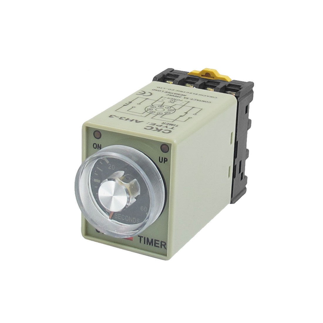 110VAC 8 Pin 0-60 Sec Rail Mount AH3-3 Delay Timer Time Relay w Base
