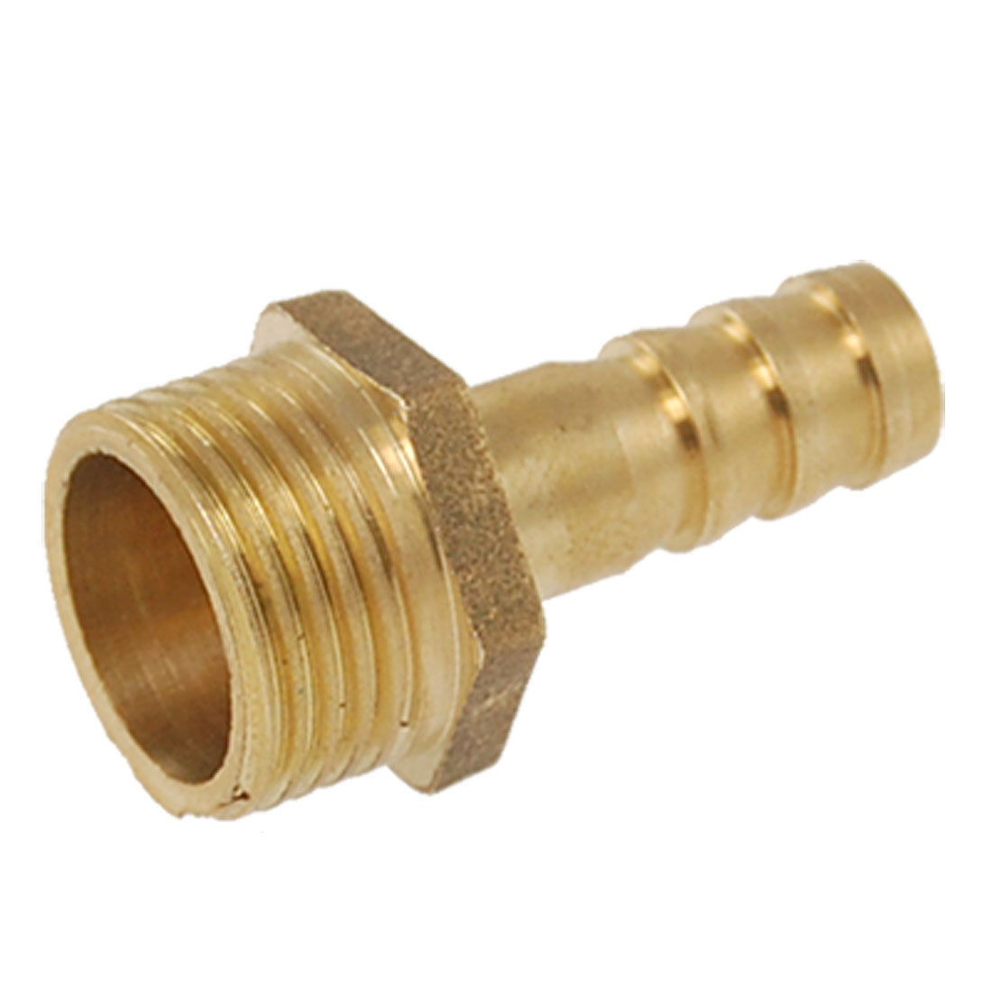 16mm Thread Gold Tone Brass Barb Straight Hose Fittings