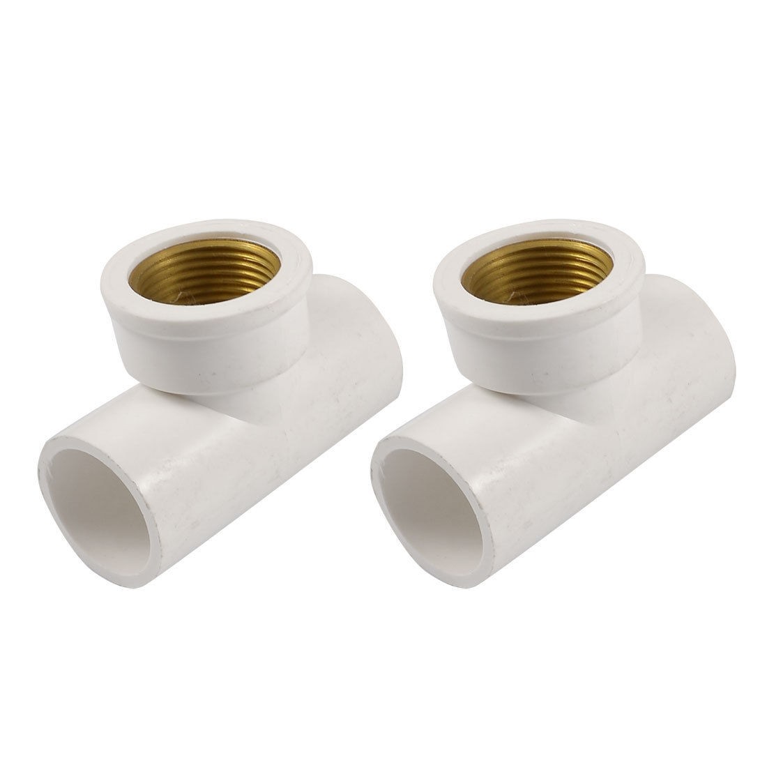 25mm x 25mm PVC Slip to 3/4" PT Brass Thread Pipe Female Tee Coupler Adapter