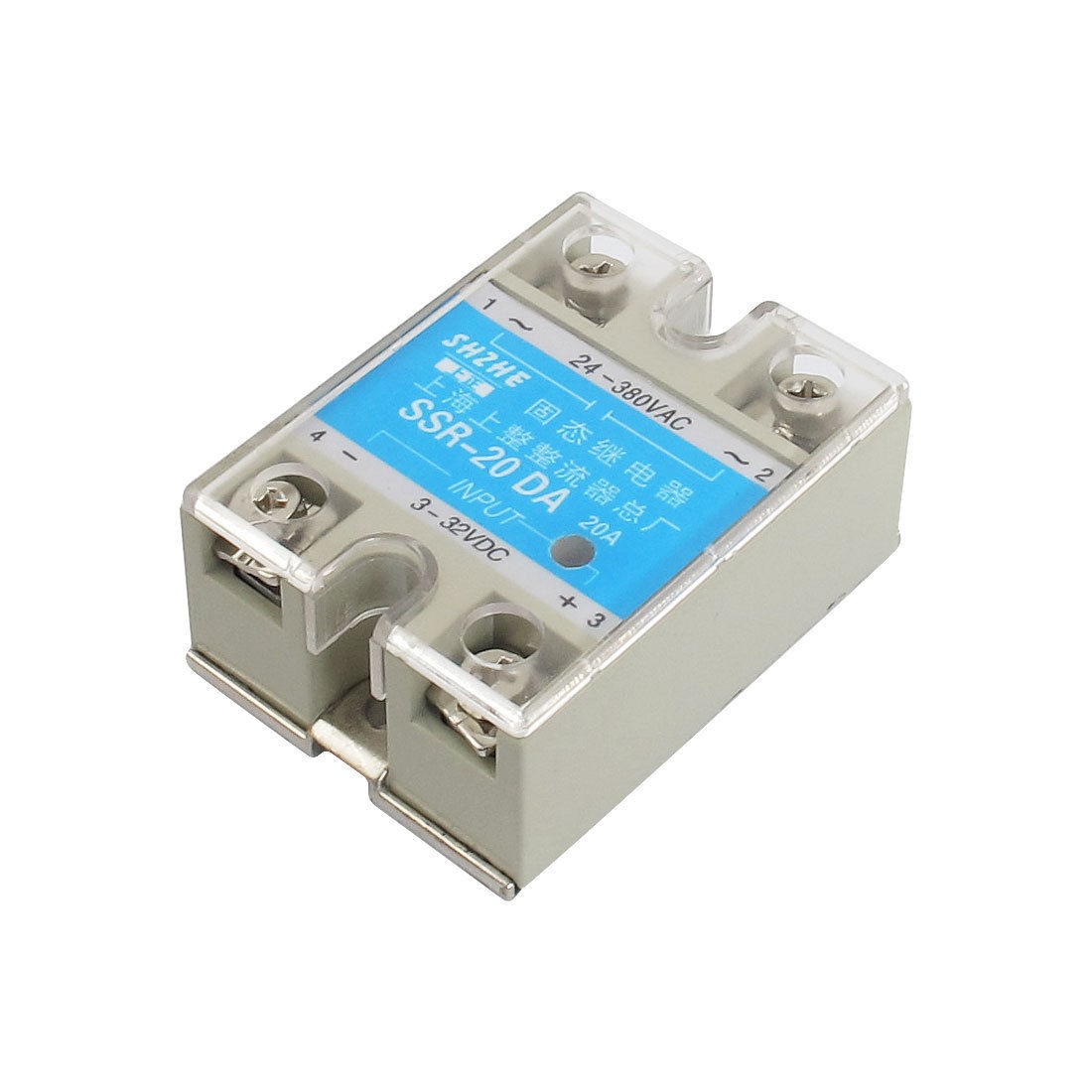SSR-20DA DC to AC Covered Solid State Module Relay DC 3-32V AC 24-380V