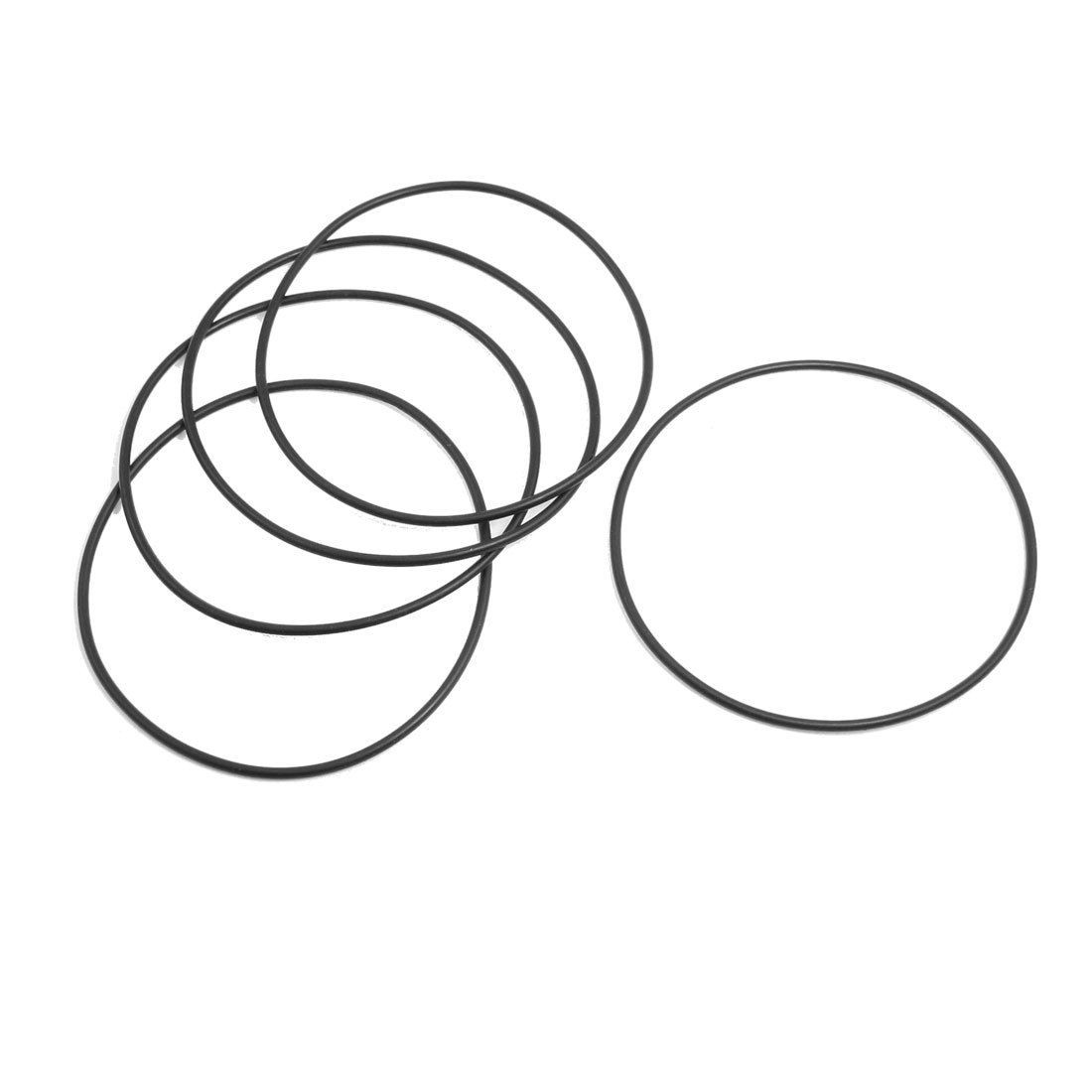 5 Pcs 90mm x 2.4mm Black Silicone O Rings Oil Seals Gaskets