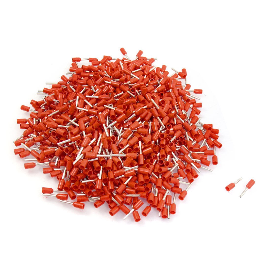 19 AWG Red PVC Sleeve Insulating Pin Terminals Connector 1000 Pcs