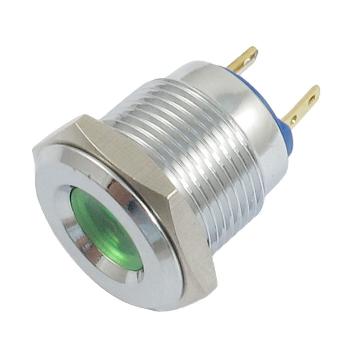 MQ16 DC 12V Two Pins Terminals Green Light Signal Indicator Pilot Lamp