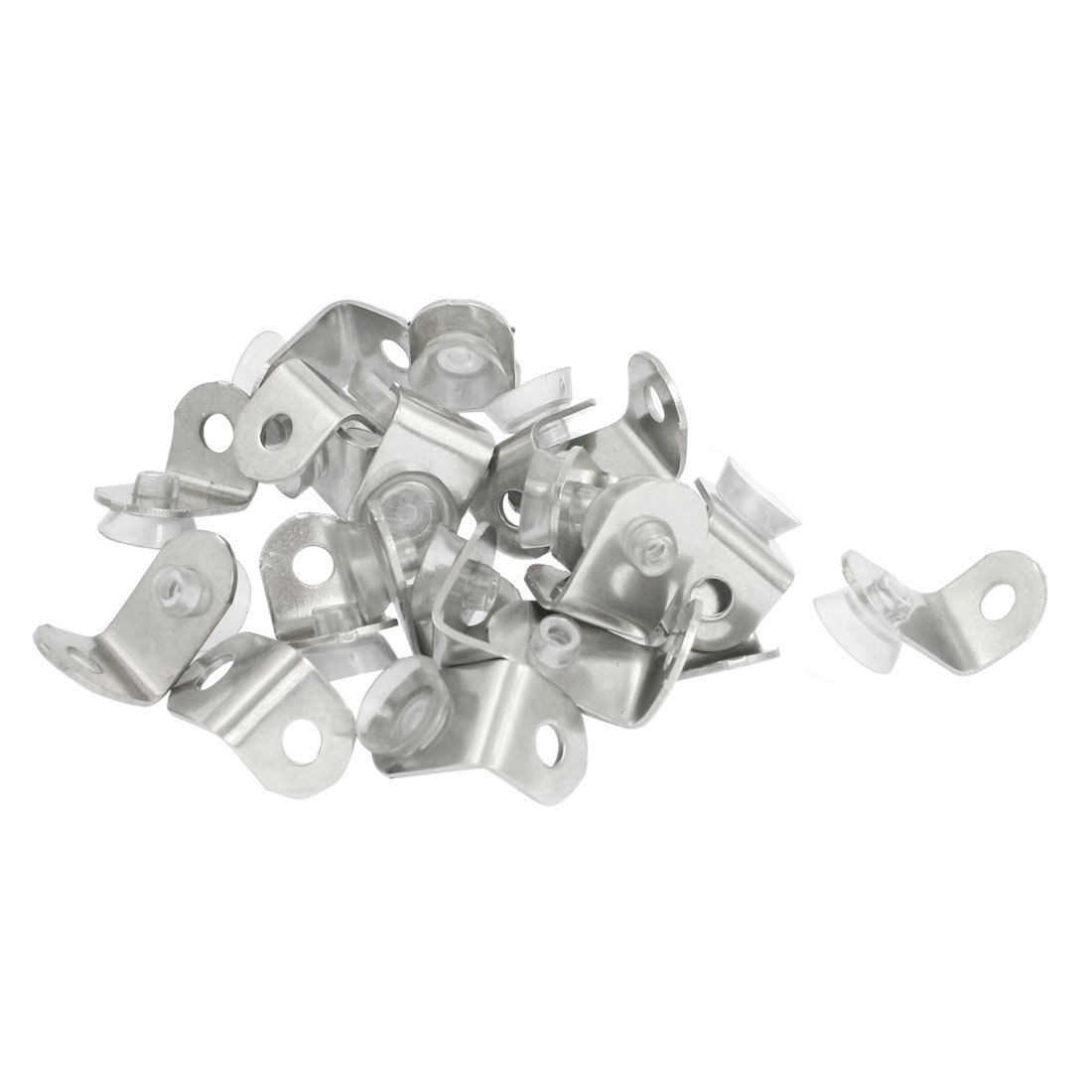 20mm x 15mm Metal Corner Brace Joint Right Angle Bracket Silver Tone 20Pcs