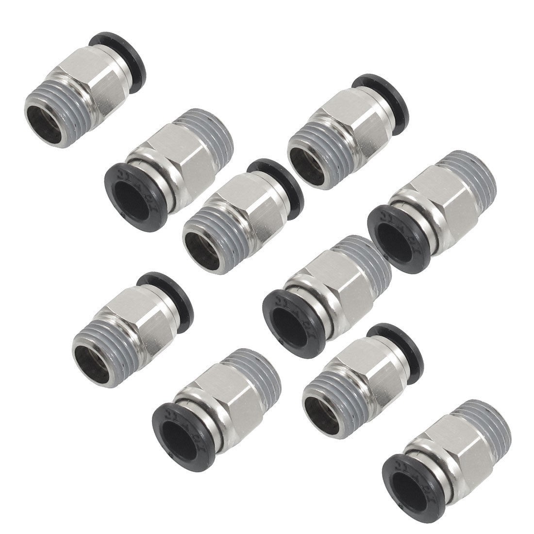 10 Pcs 1/4" PT Male Thread 8mm Push In Joint Pneumatic Connector Quick Fittings