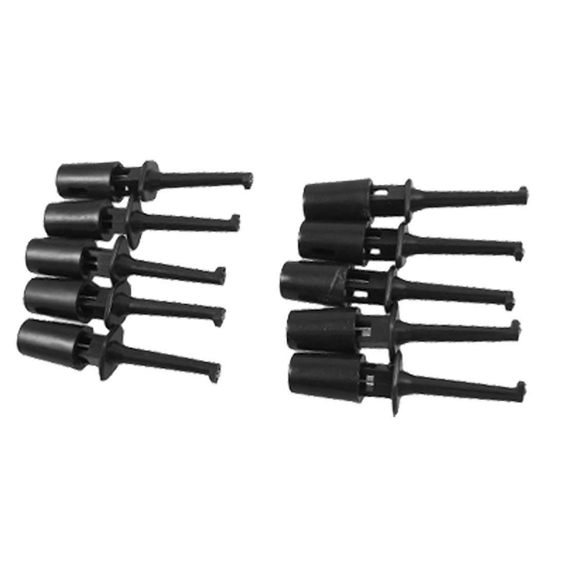 Blk Electrical Probe Testing Lead Wire Hook Kit 10 Pcs