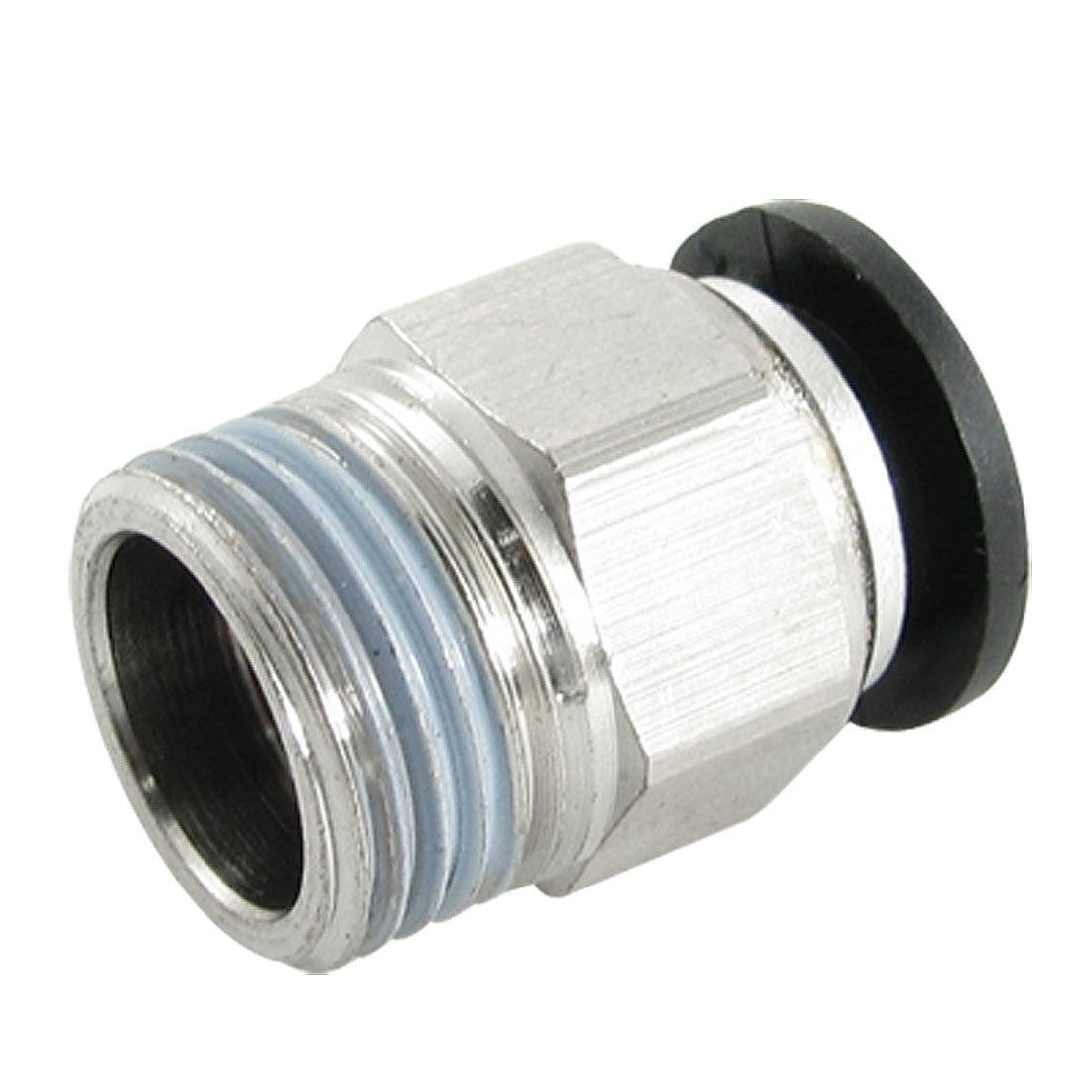 Silver Tone 10mm One Touch Push to Connect Thread Instant Fittings