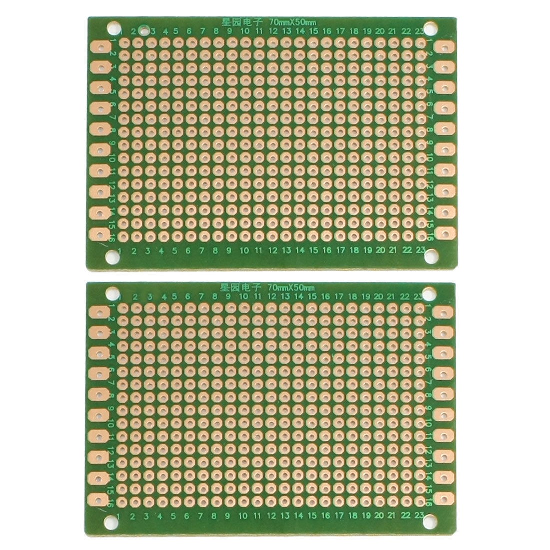 2 Pcs Prototyping Single Side PCB Board Stripboard Green 5x7cm