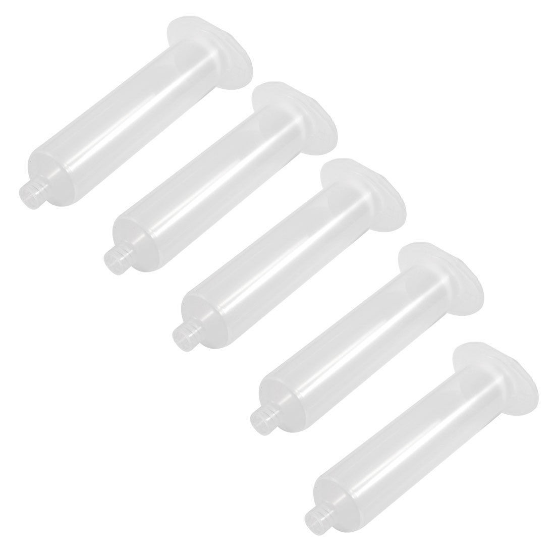 5 x Clear Plastic 30CC Helix Luer Lock Tip Dispenser Barrels