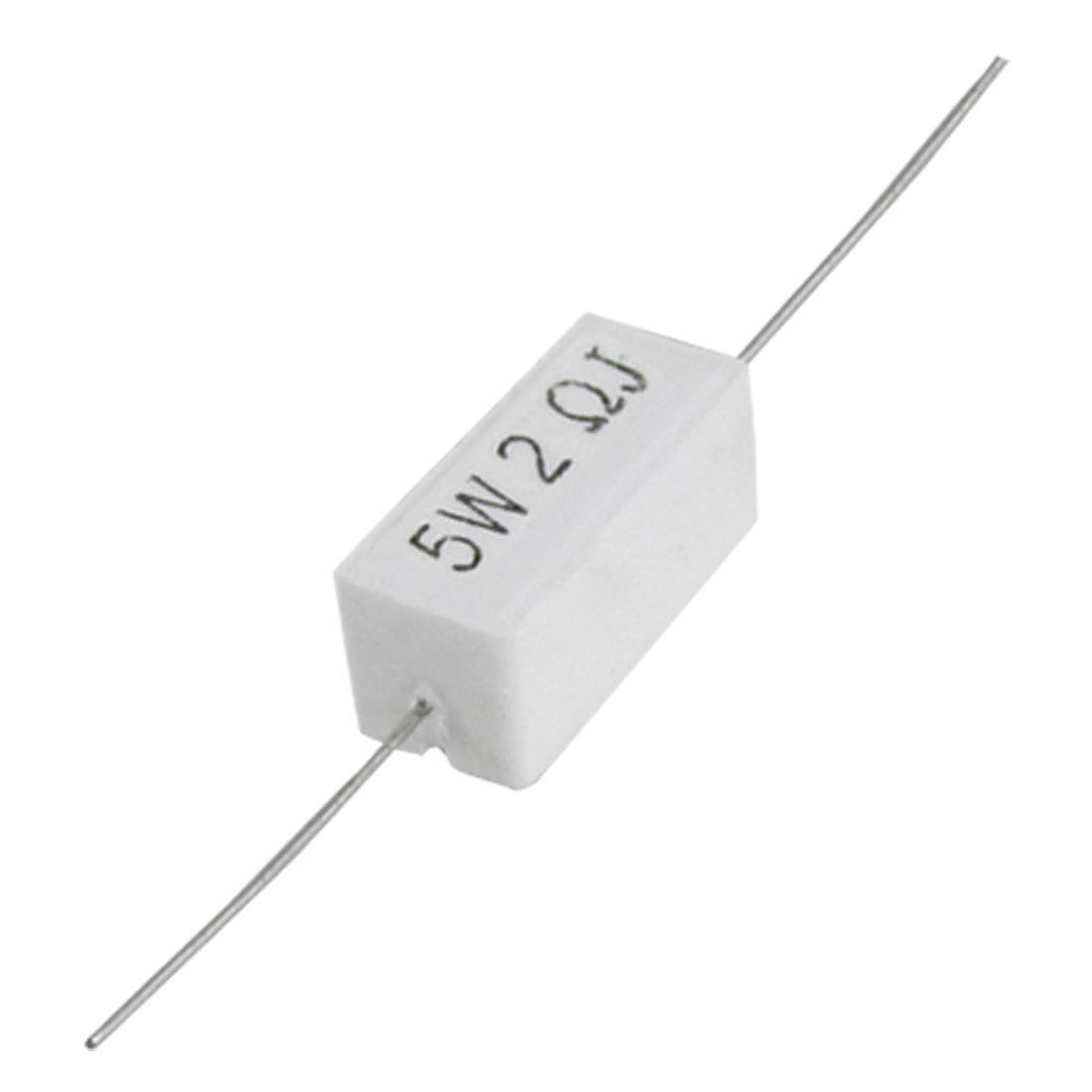 10 Pcs 5W Watt 2 Ohm 5% Wire Wound Ceramic Cement Resistors