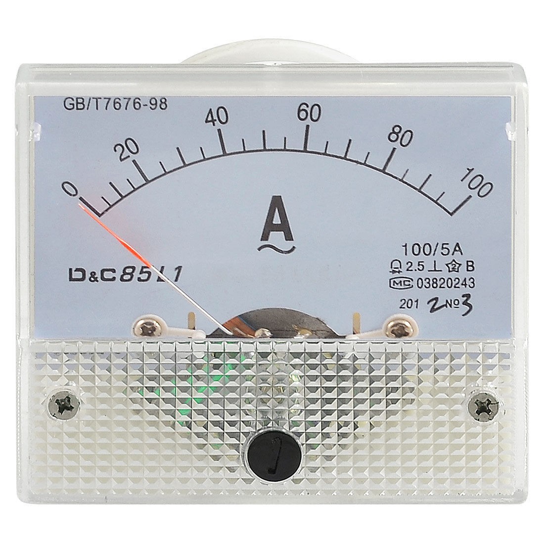 Class 2.5 Accuracy Analog AC 0-100A Scale Ampere Panel Meter Gauge