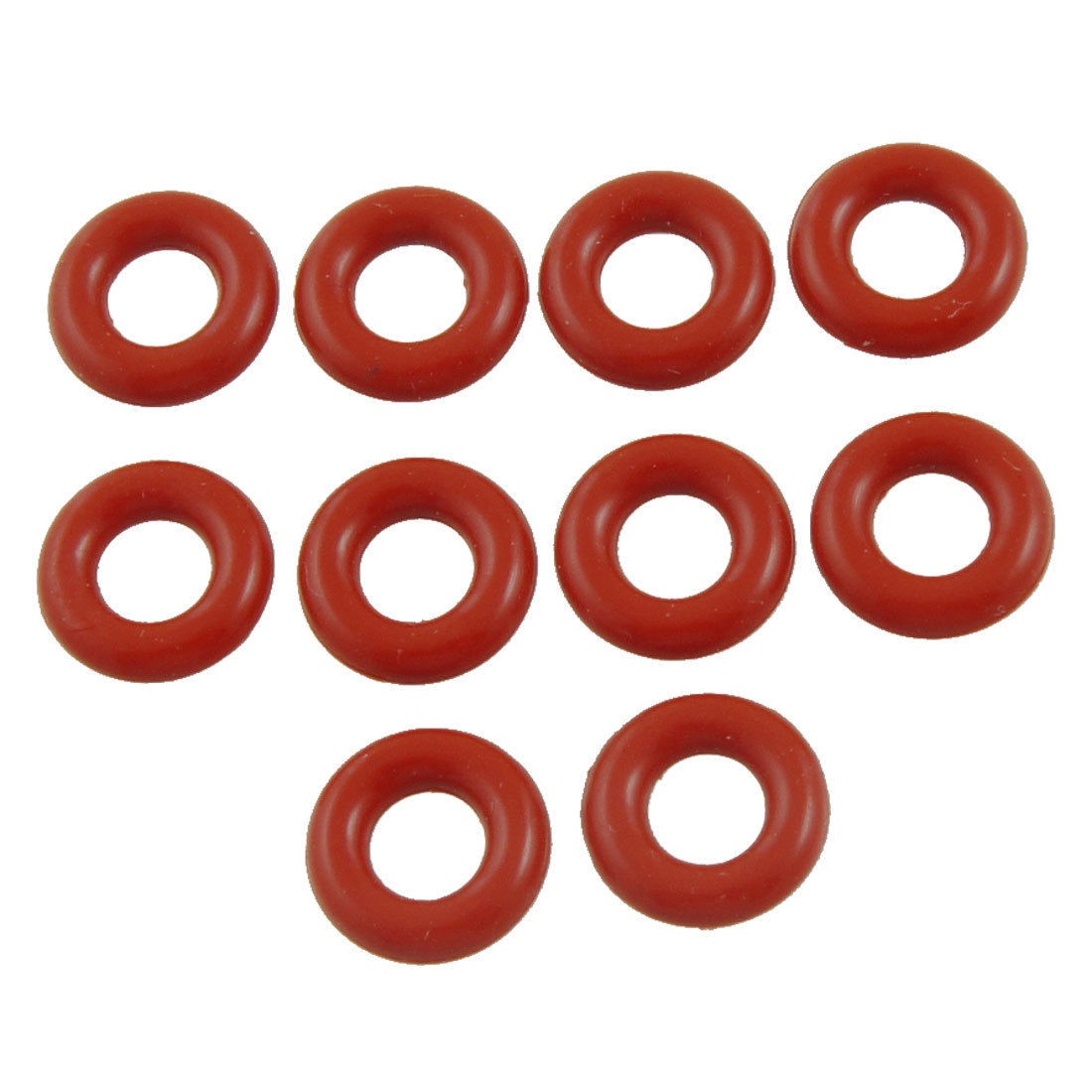 10mm x 3mm Silicone O Ring Oil Sealing Washers Grommets Red 10 Pcs