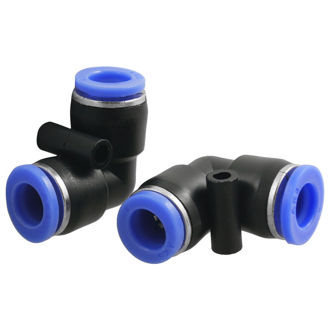 2 Pcs 8mm to 8mm Right Angle Push in Quick Fittings Connectors