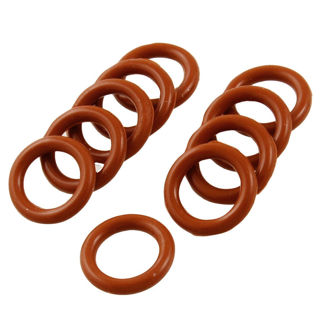 14mm x 2.5mm Silicone O Ring Oil Sealing Washers Grommets Red 10 Pcs