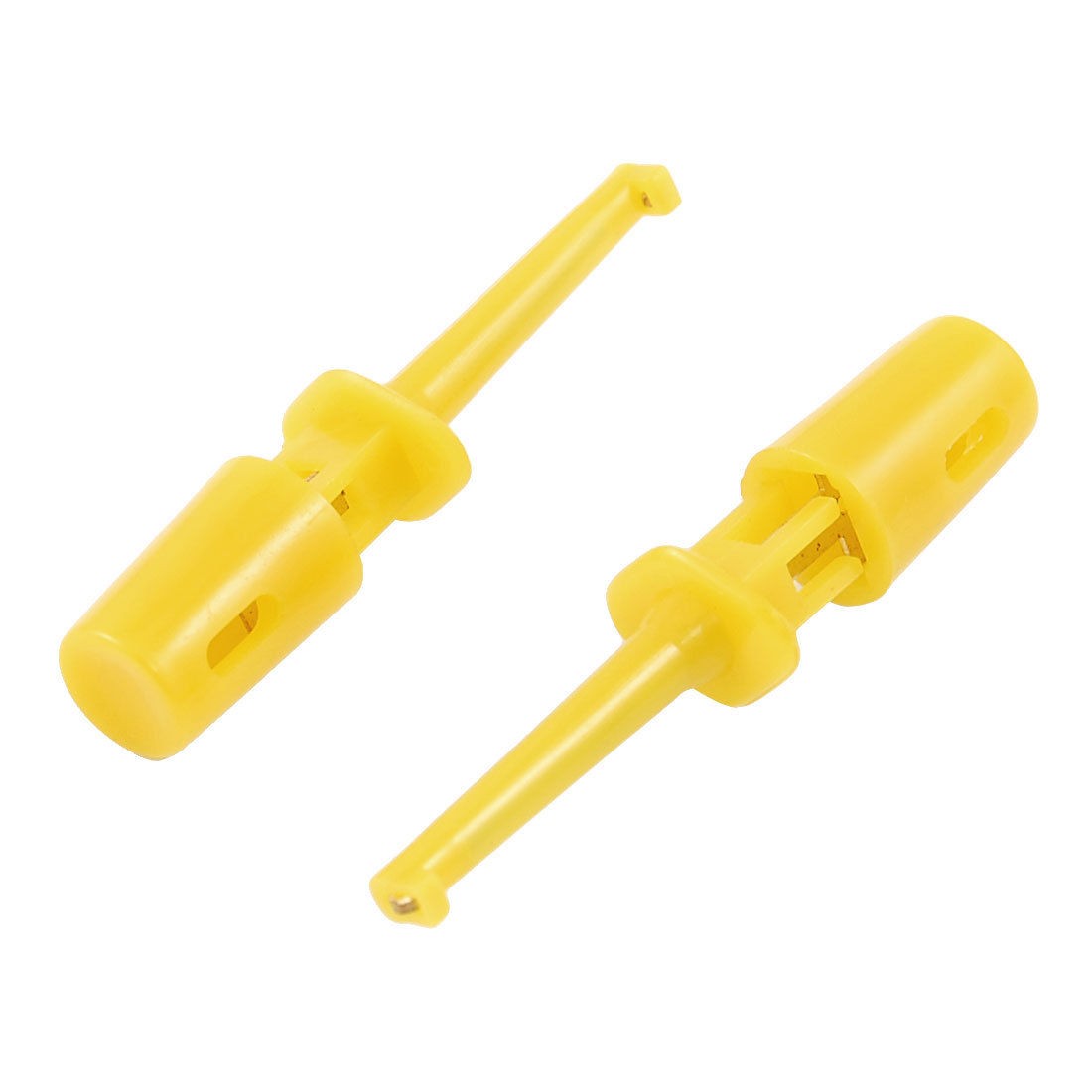 10 x Plastic Multimeter Test Hook Clip Grabber Yellow 1.6" for PCB SMD IC