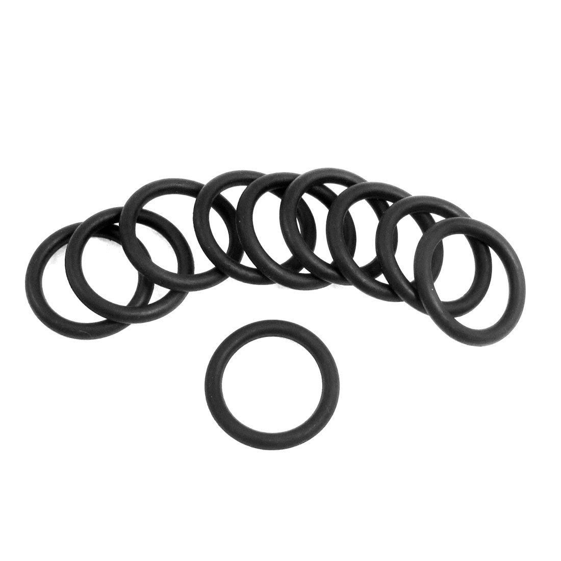 10 Pcs 27mm x 3.5mm Black Silicone O Rings Oil Seals Gaskets
