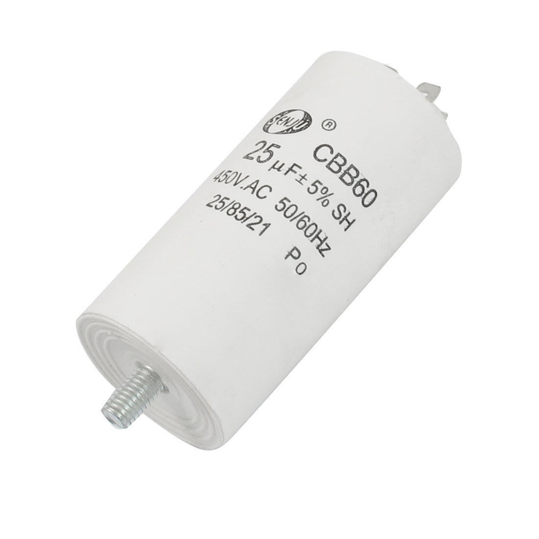 CBB60 AC 450V 50/60Hz 25uF 8mm Thread Polypropylene Film Motor Running Capacitor