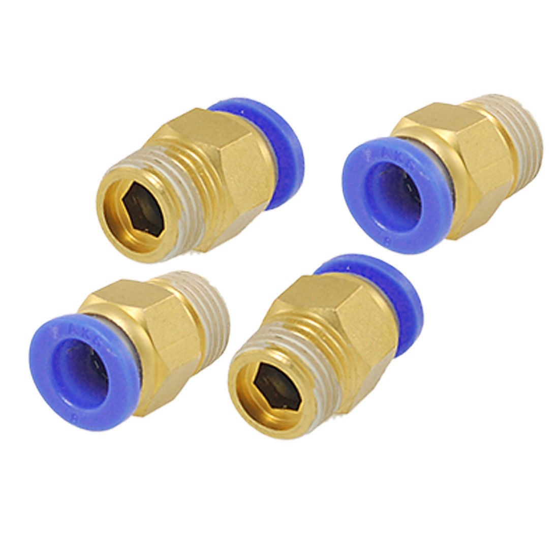 4 Pcs Pneumatic Piping 8mm Quick Joint Puch In Fittings