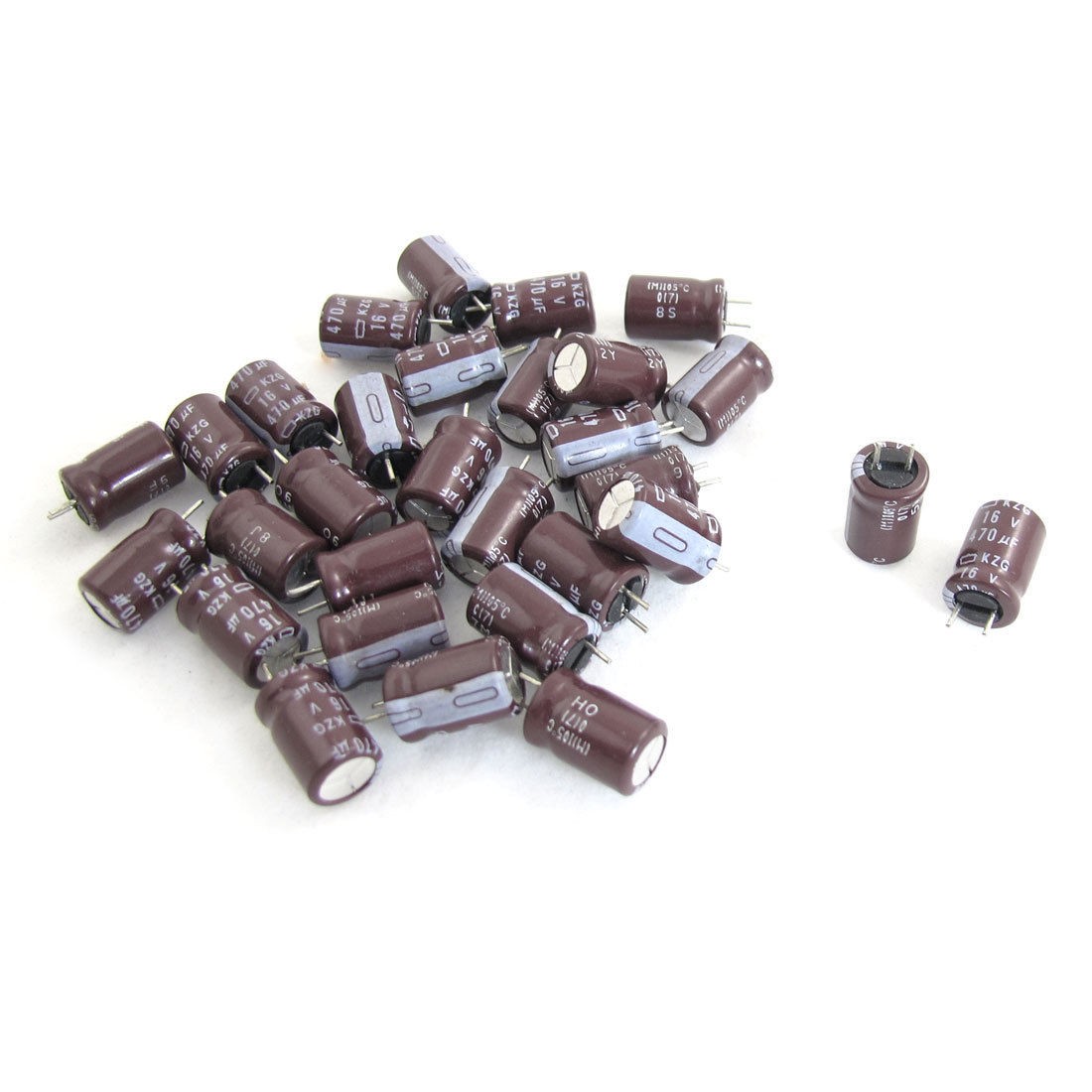30 Pcs 470uF 16V 2 Pin Aluminum Cylindrical Electrolytic Capacitor Radial