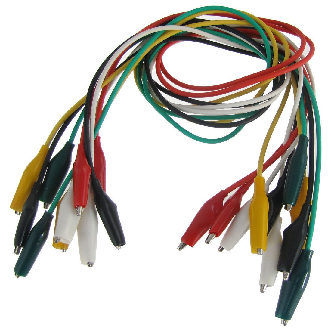 10Pcs Double-ended Test Leads Alligator Crocodile Roach Clip Jumper Wire 45cm