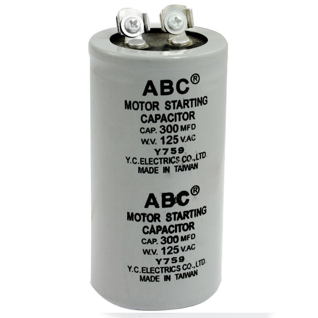 AC 125V 300uF 300MFD 2 Terminals Motor Start Capacitor
