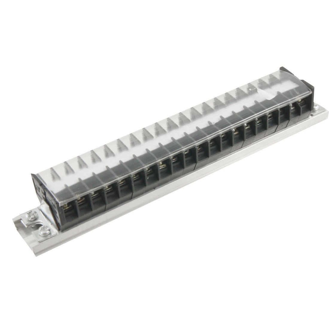 660V 15A Aluminum DIN Rail Base 20 Position Screw Terminal Barrier Strip