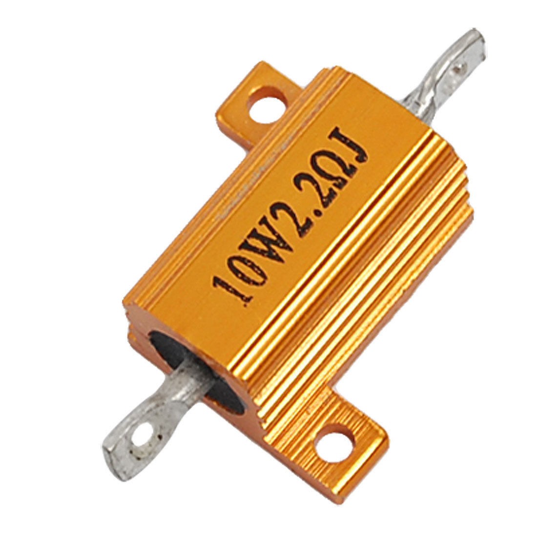 10W 2.2 Ohm 5% Aluminum Wire Wound Resistor Gold Tone