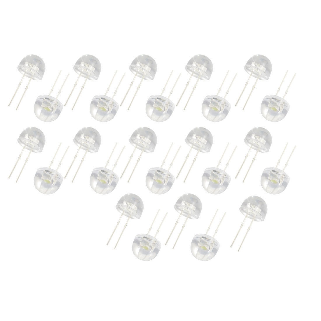25 Pcs 3.5V 9mm Hat Dia 2 Pin LED Light Emitting Diode White