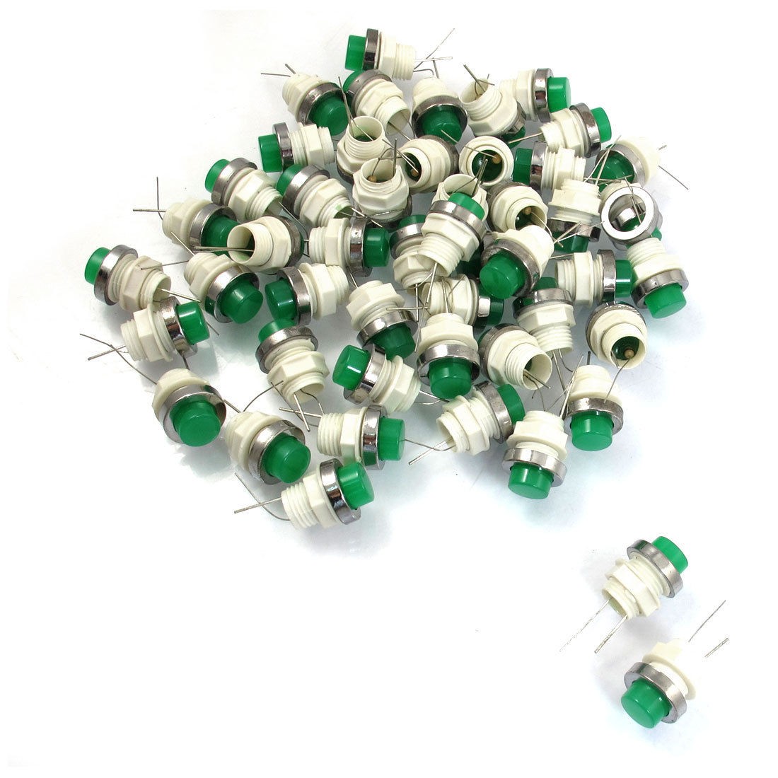50 Pcs Green Flat Head LED Indicator Pilot Light Lamp 6.3VDC 10mm AD11-10/21
