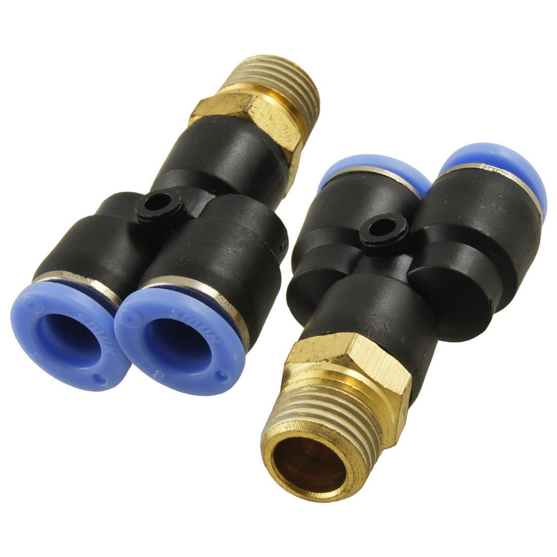 2 Pcs Pneumatic 1/4" Thread 8mm Push In Y Shape Quick Connector