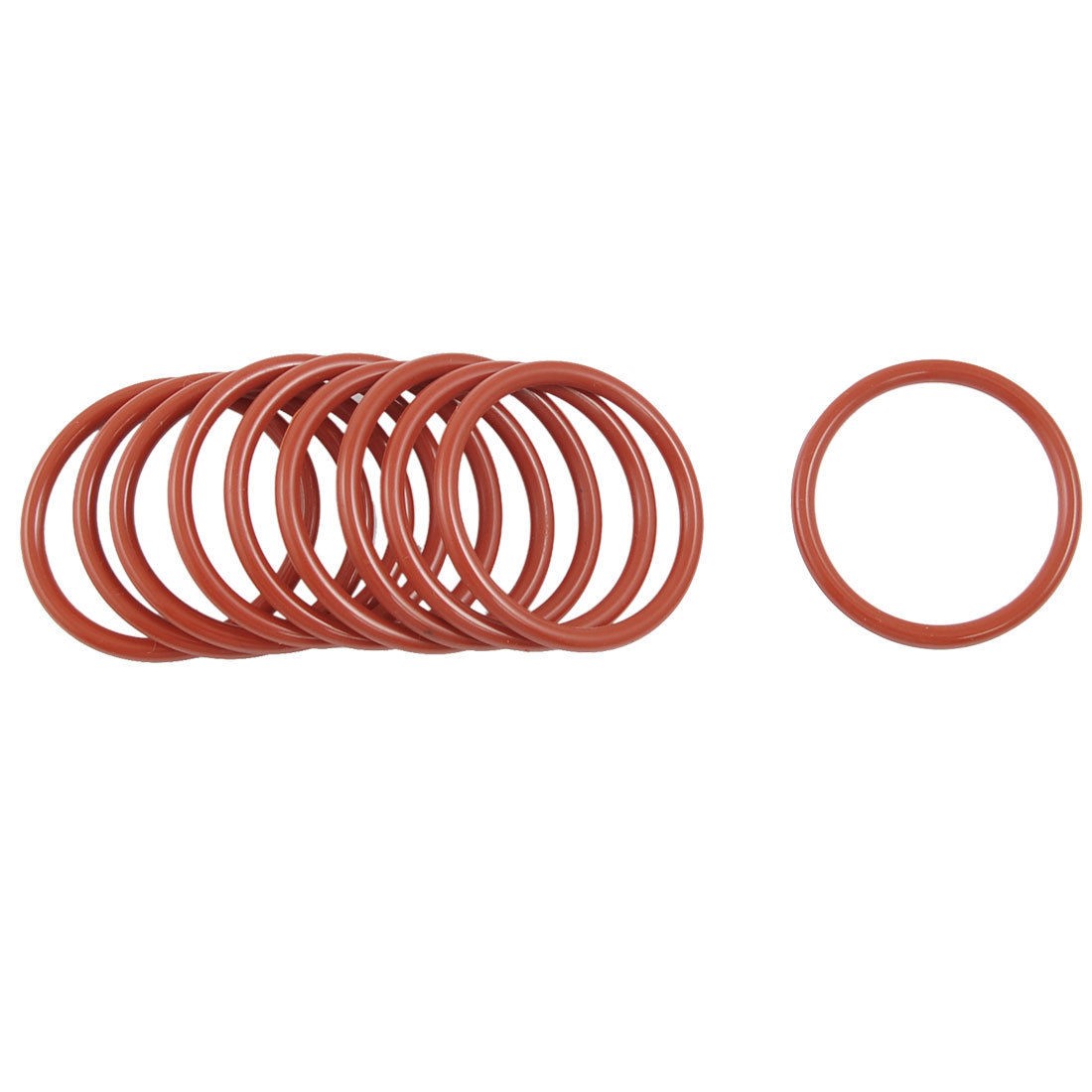 10 Pcs 38mm OD 3mm Thickness Dark Red Silicone O Ring Oil Seal Gasket