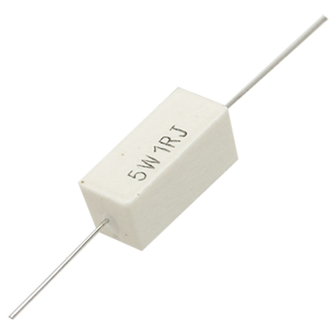 10 Pcs Axial Lead Wire Wound Cement Resistor 1 Ohm 5% 5W