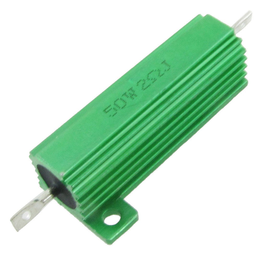 2 x Chassis Mounted 50W 2 Ohm 5% Aluminum Case Wirewound Resistors Green Hgaop