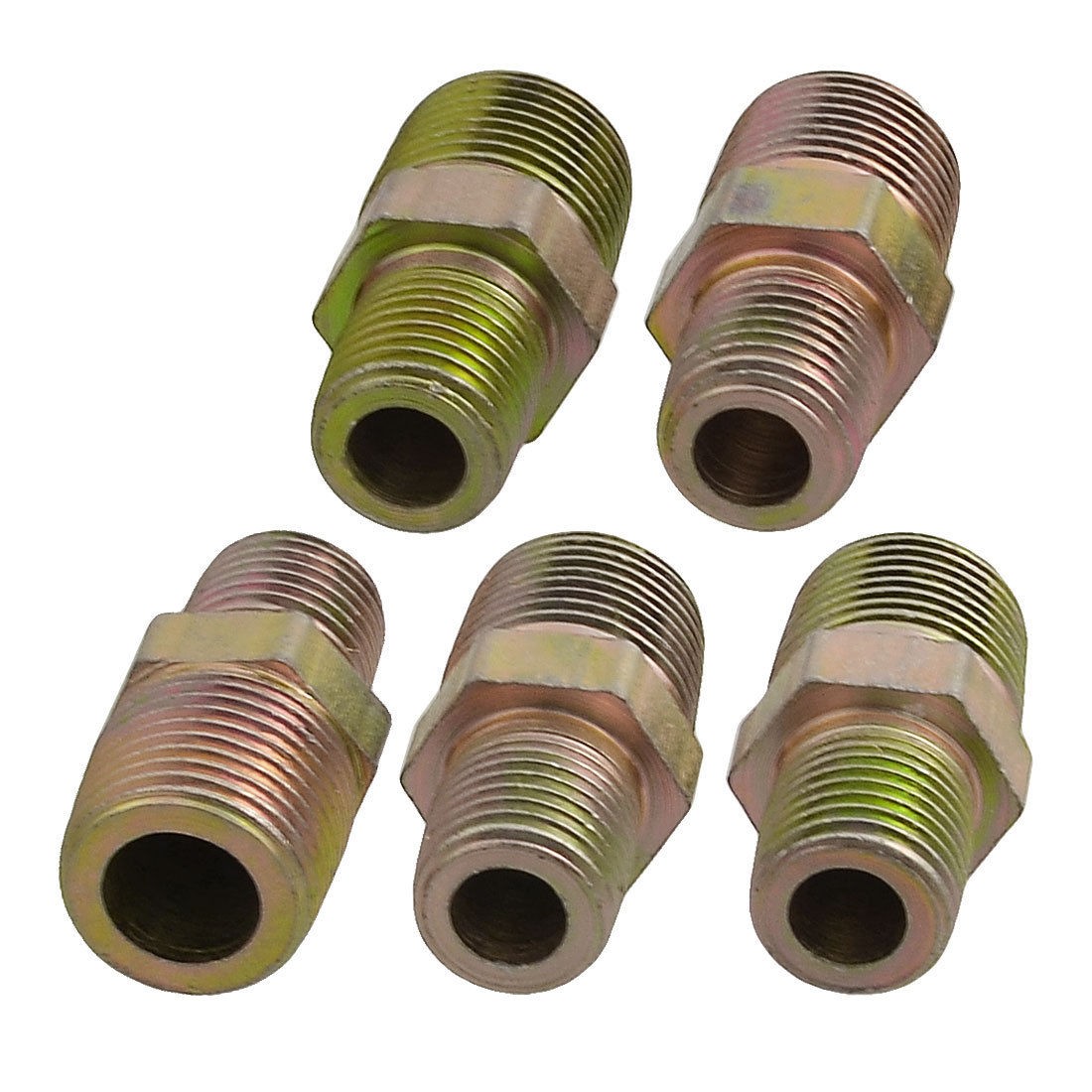 5 x 3/8" x 1/4" PT Male Thread Hex Bushing Air Tube Fittings Connectors