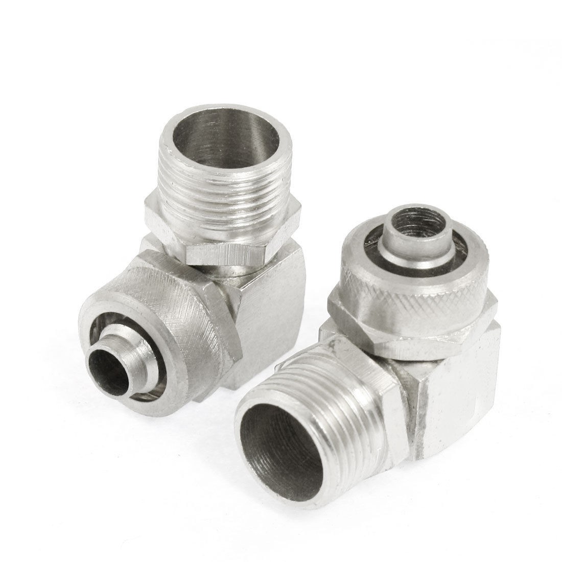 8mm x 12mm Tube 3 8" PT Thread 90 Degree Elbow Quick Coupling 2 Pcs