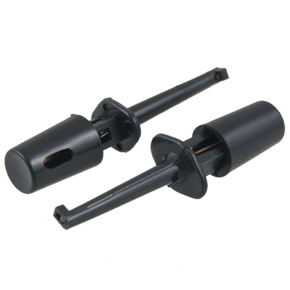 1.6" Long Meter Multimeter Lead Wire Testing Hooks Clip Black 2 Pcs