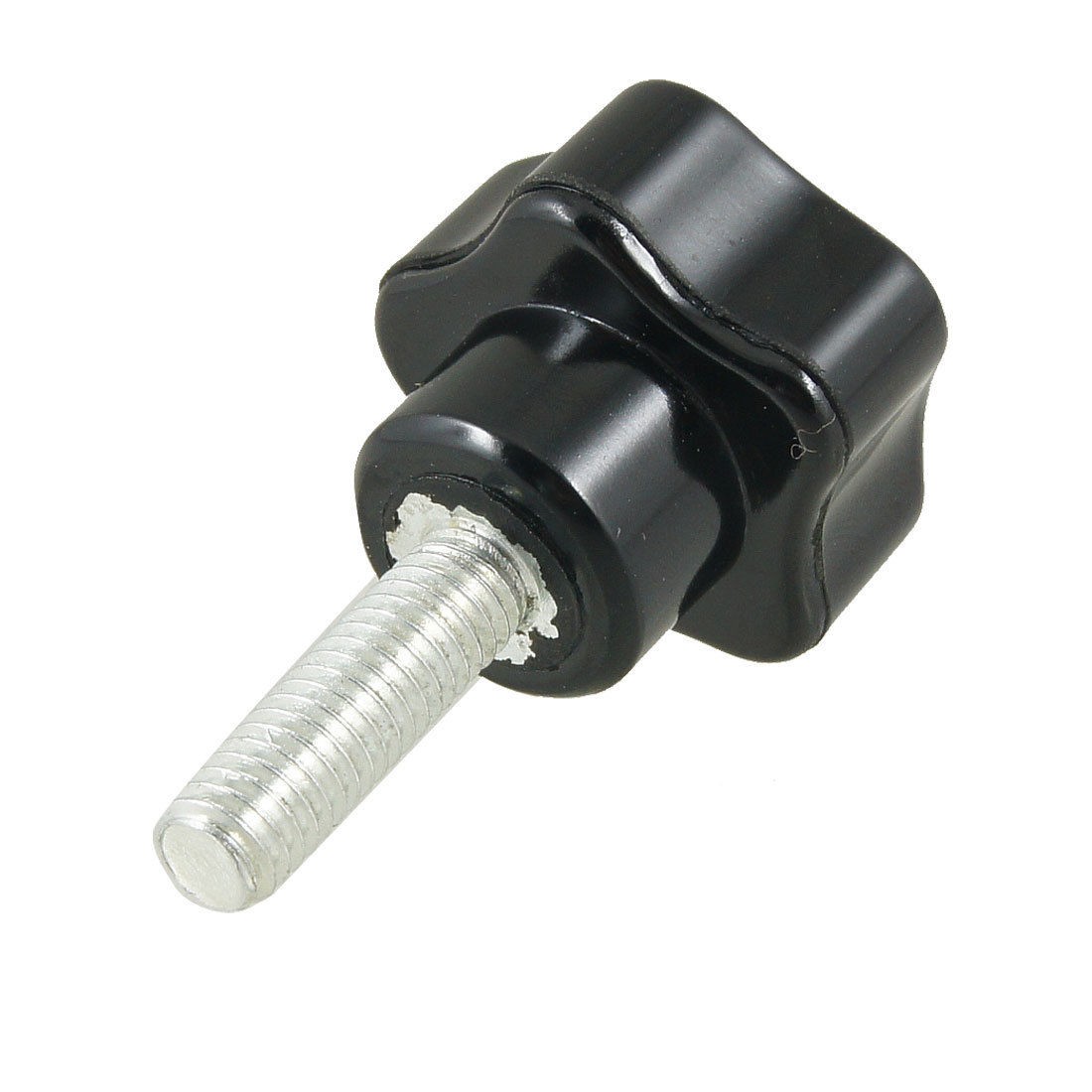 M6 x 20mm Male Thread 24mm Hex Shaped Head Clamping Knob Black