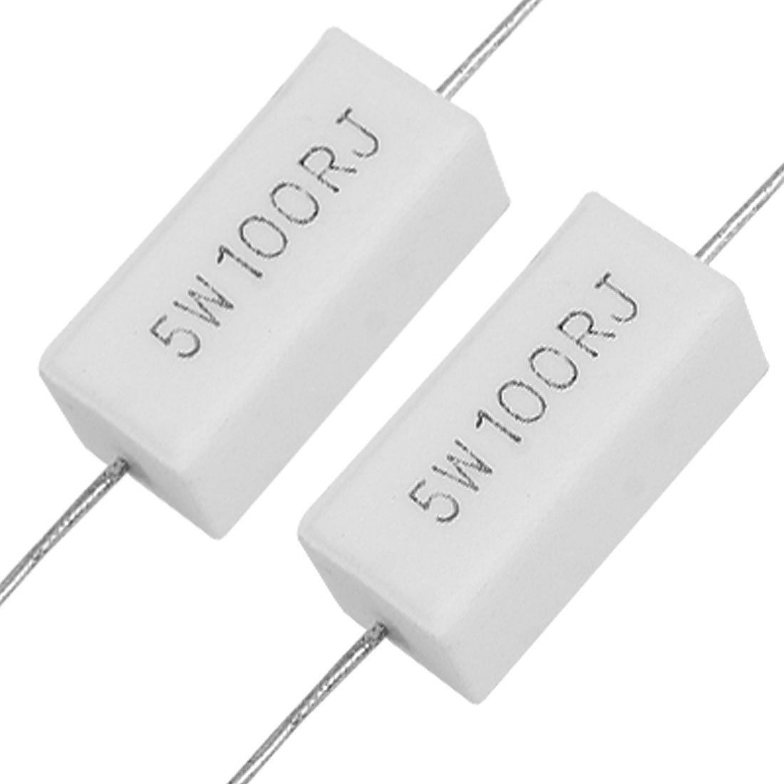 10x Wirewound Ceramic Cement Resistors 100 Ohm 5W Watt 5%