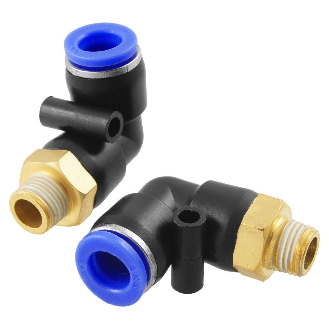 2 Pcs 9.3mm Male Thread to 8mm Elbow Pneumatic Connector Fittings