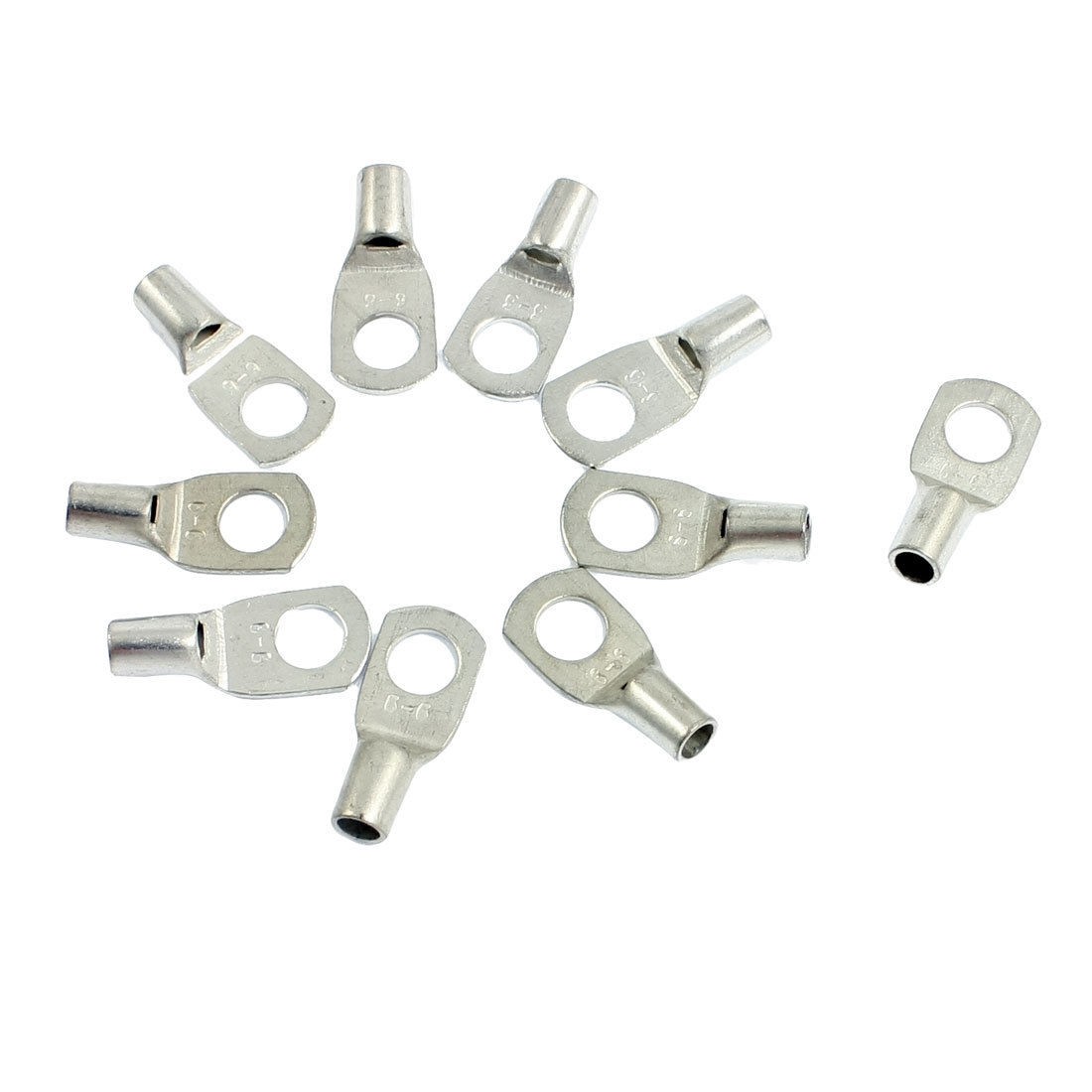 10 Pcs 5 32" Connecting Hole Copper Non Insulated Ring Terminal Connectors