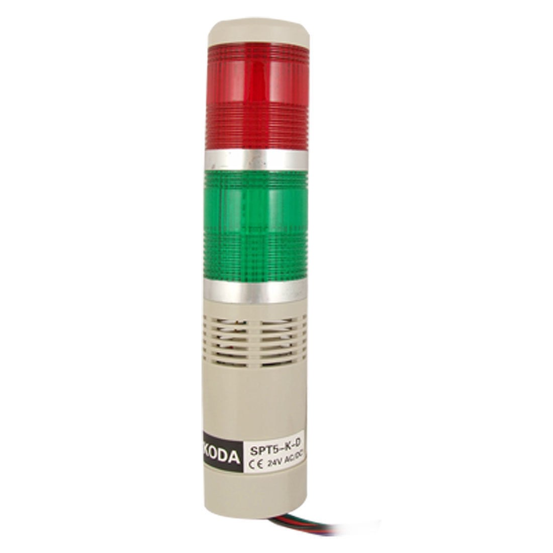 R/G LED Flash Alarm Industrial Signal Tower Stack Light Lamp 90dB AC/DC 24V